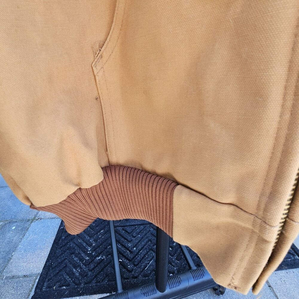 Vintage Carhartt Hooded Jacket J04 BRN Men's Medium Duck. Extra Large W/ Graphic - Picture 9 of 14